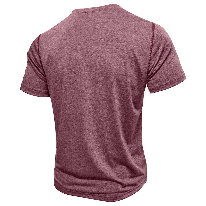 Summer Classic Men's Round Neck Tough Guy Solid Color T-shirt