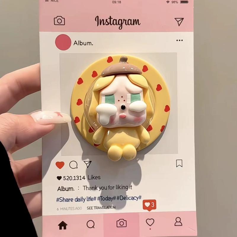 Three-dimensional Cute Plaid Crying Baby Is Suitable for Magsafe Magnetic Suction Bracket, Mobile Phone Airbag Desktop Strong Adsorption