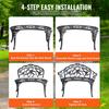 Outdoor Bench, 38.8 inches Metal Garden Bench for Outdoors, 480 lbs Load Capacity Bench, Outdoor Garden Park Bench with Backrest and Armrests, Patio