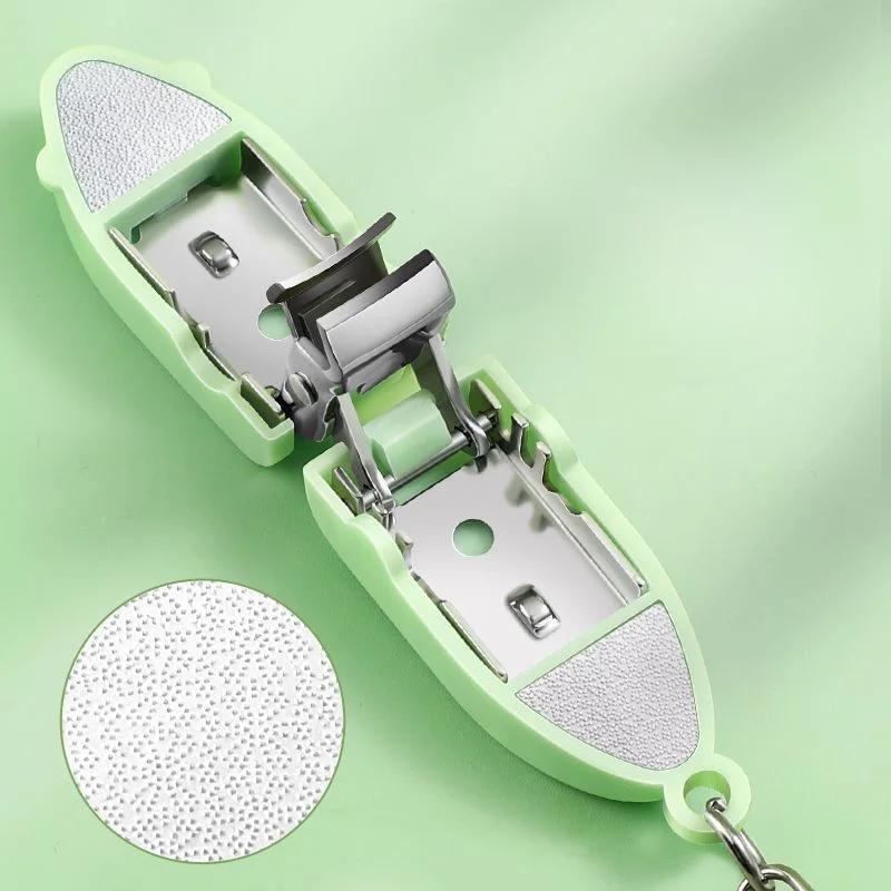 Портативные кусачки для ногтей Мини брелок Кусачки для ногтей из нержавеющей стали Защита от брызг Складные кусачки для ногтей Мини дорожные кусачки для ногтей