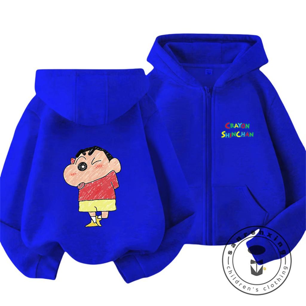 Trendy Zipper Hoodie New Design Hot Cartoon Autumn Winter Kids Wear Crayon Shin Chan Boys Girls 3 14