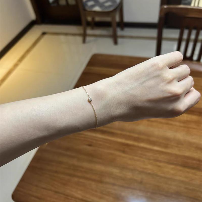 S925 Sterling Silver Horse Eye Diamond Bracelet Female Special-Interest Design Light Luxury Triangle Shape Bracelet