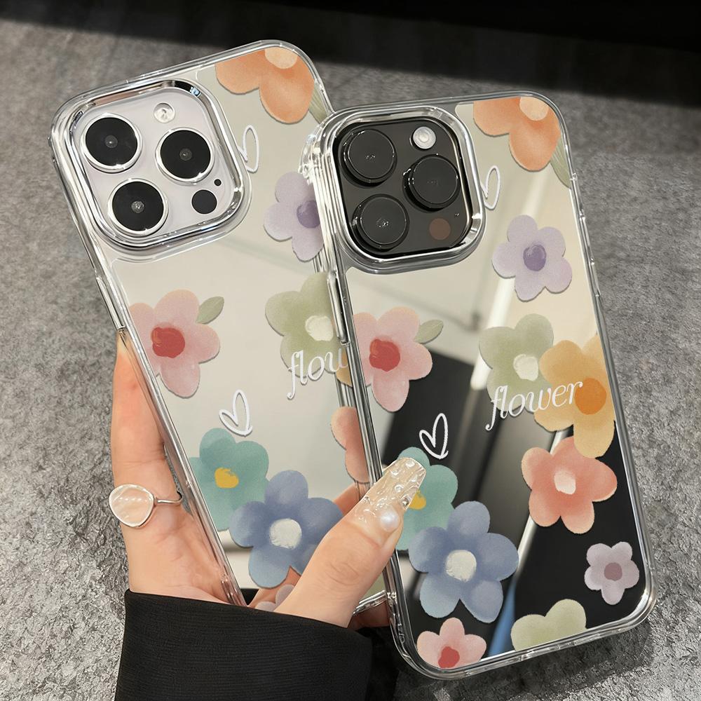 Модный чехол для телефона с зеркалом для макияжа для IPhone 17 16 16e 15 14 13 12 11 Pro Max 17E Прозрачный силиконовый чехол Coque