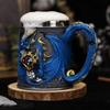 304 Stainless Steel Inner Gothic Flying Dragon Beer Stein 3D Embossed Coffee Mug  Party