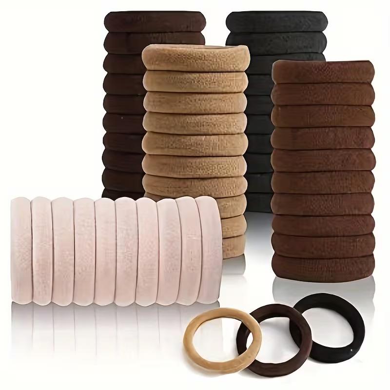 50PCS High Elastic Hair Bands Thick Ponytail Holders Durable Hair Ties for Women Girls Daily Hair Accessories