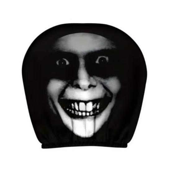 Skull Car Headrest Covers Spooky Print Auto Seat Head Rest