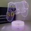 Ночной светильник с геймпадом 3D, USB-интерфейс, ночник для украшения праздничной атмосферы, ночной светильник для спальни Приз