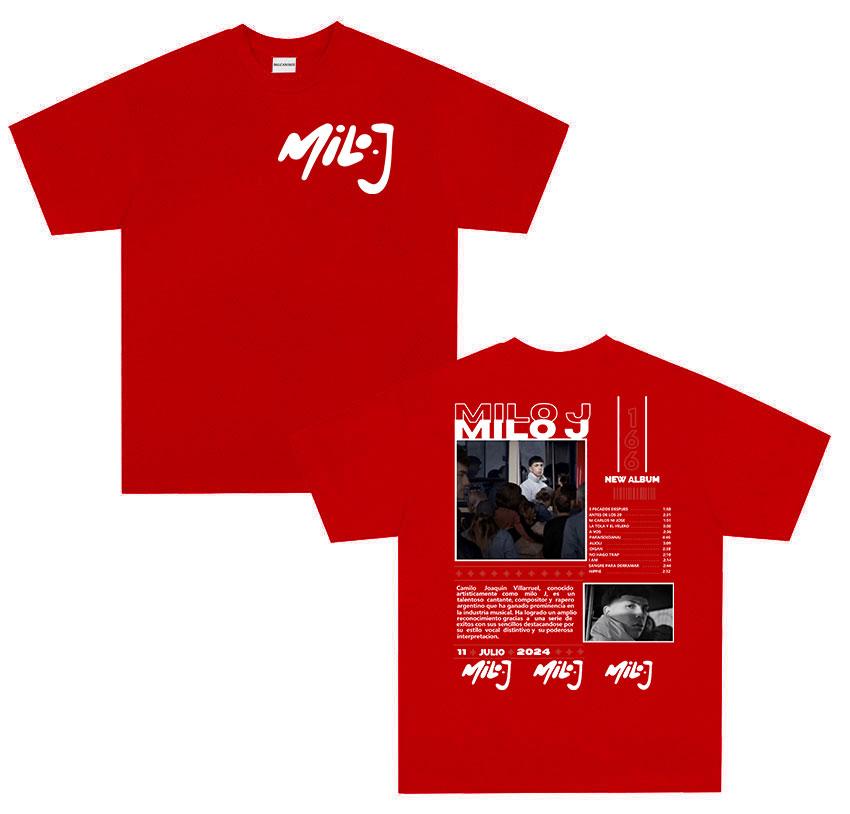 Rapper Milo J 166 Tour 2025 album T Shirts Unisex Retro High Quality Short Sleeve Tshirts Oversized 100 Cotton TShirt Streetwear