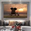 Забавный маленький слон на дереве, современные картины на холсте, настенные художественные изображения животных, скандинавские постеры и принты для детской комнаты, домашний декор