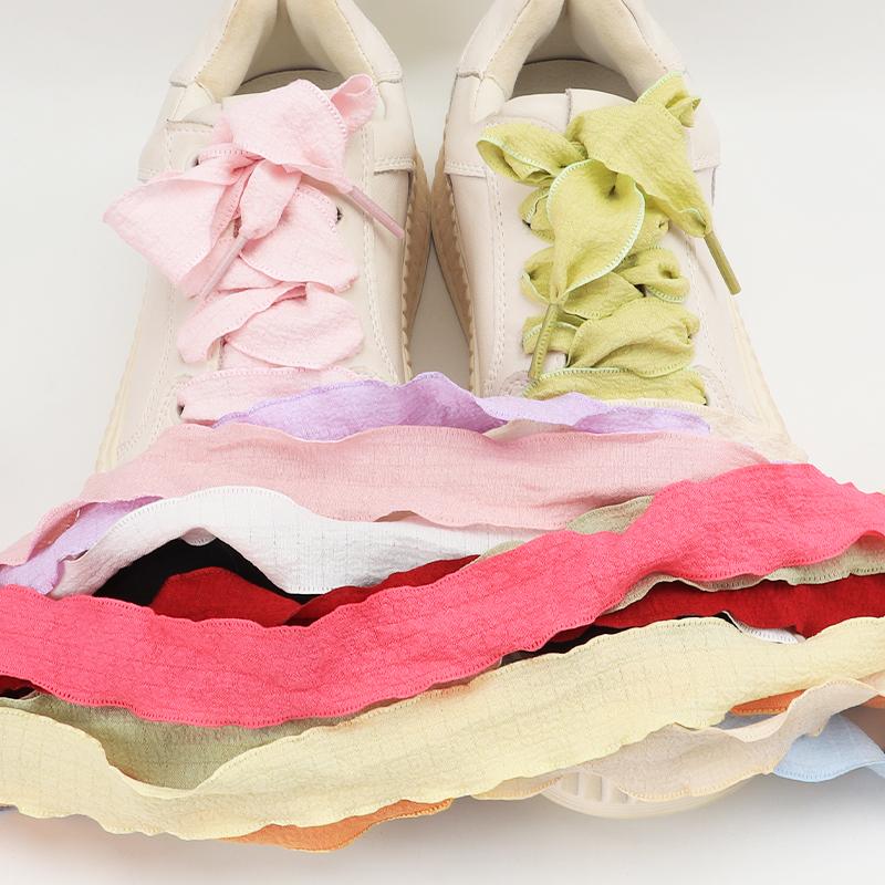 Плоские шелковые шнурки шириной 2,5 см для кроссовок, цветные плиссированные шнурки с оборками, однослойные шнурки для обуви, аксессуары для обуви