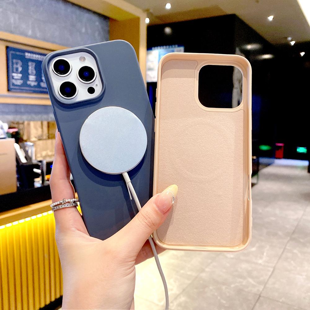Роскошный мягкий силиконовый чехол для iPhone 17 16 15 14 13 12 11 Pro Max 16Pro 15Pro 14Pro Mag Safe Magsafe Беспроводная зарядка Полное покрытие