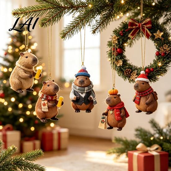 Animal Ornament Box Advent Calendar with Day Countdown Decors 24 Hanging Acrylic Charms for Christmas Thanksgiving Holiday Gift Pendants