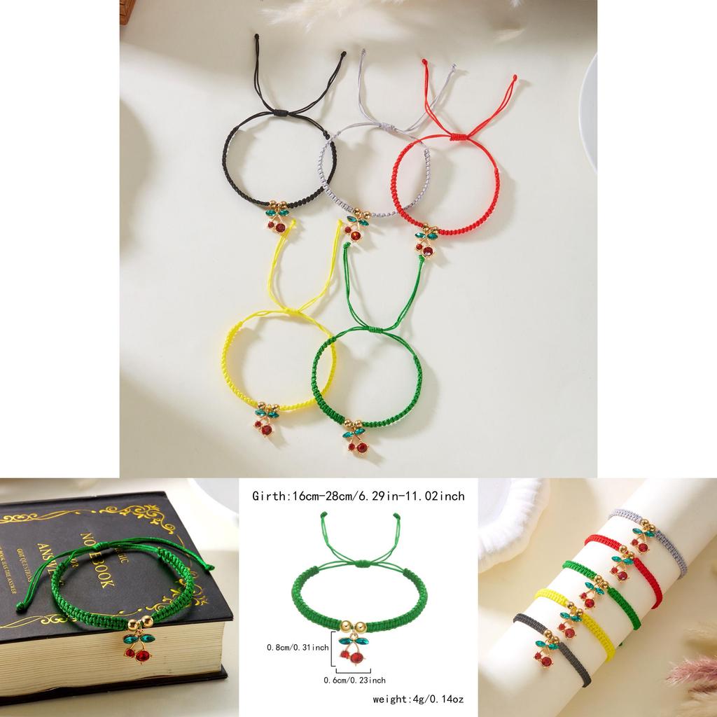 Handcrafted Woven Friendship Bracelet With Fruit Design For Teens And Casual Wear