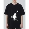 Black T Shirt with Kayaking Silhouette Print for Outdoor Activities and Casual Wear