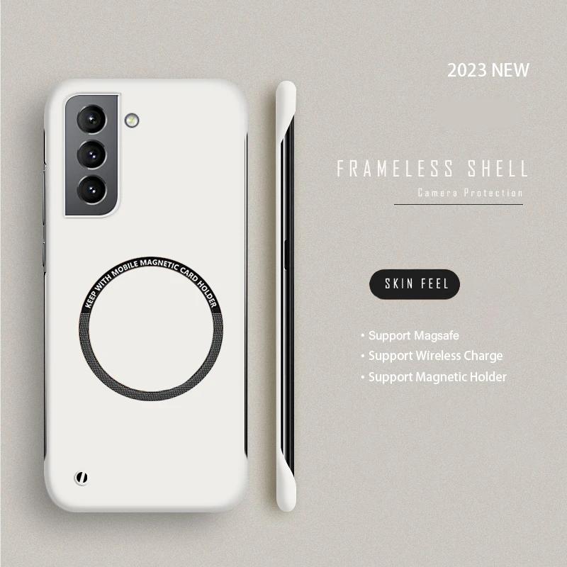 For Samsung Galaxy S24 Ultra Plus Frameless Magnetic Phone Case For Samsung Galaxy S24 S23 S22 S21 S20 Plus Magsafe Matte Cover