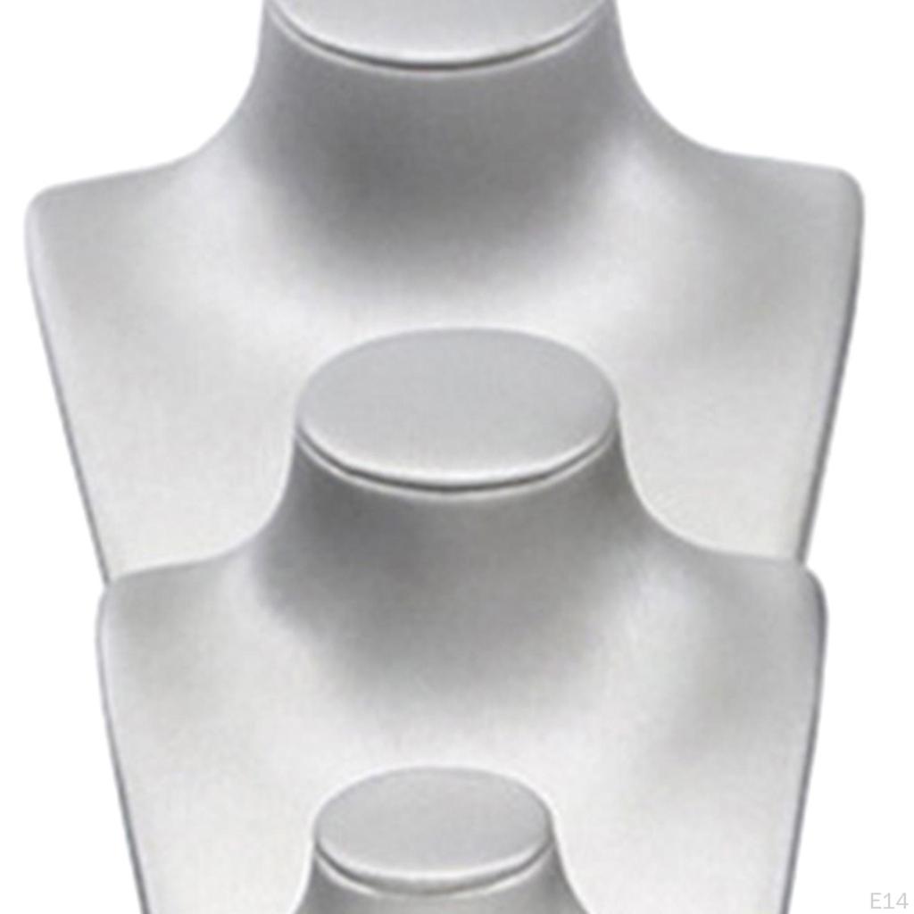 Necklace Bust Display Stand Jewelry Holder Photo Prop, PU Leather Selling Storage Rack Shop