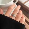 Lan Zhi Thai Silver Cross Pinky Ring, Non-Fading 925 Sterling Silver, Adjustable Personality Ring.