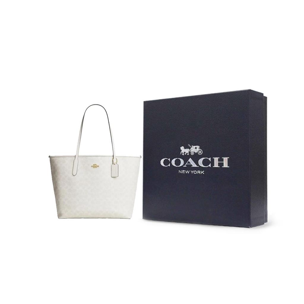 Coach Город 33 Классическая сумка-тоут с логотипом Женская сумка-тоут Меловой-белый CV976-IMXU5