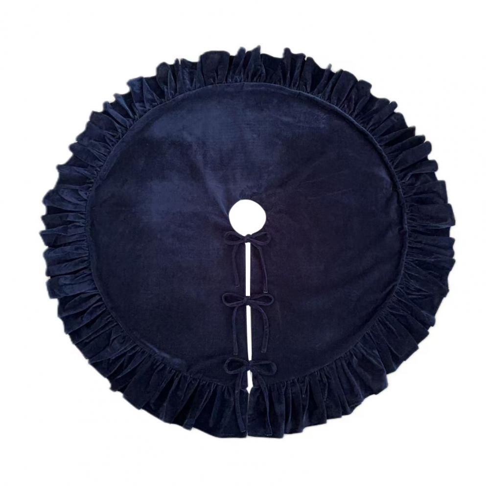 Holiday Tree Apron Soft Velvet Christmas Tree Skirt Velvet Ruffles Velvet Christmas Tree Skirt 48 Inch Holiday Decoration