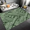 Olive Green Textured Bath Mat, Soft Flannel Non-Slip Rug, Printed  Pattern for Bathroom, Living Room, Kitchen, Modern Home Decor