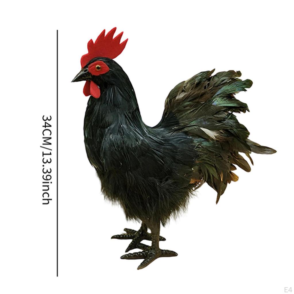 Модель петуха, имитация, садовая статуя курицы, реалистичный фотореквизит, украшение, уличное украшение для