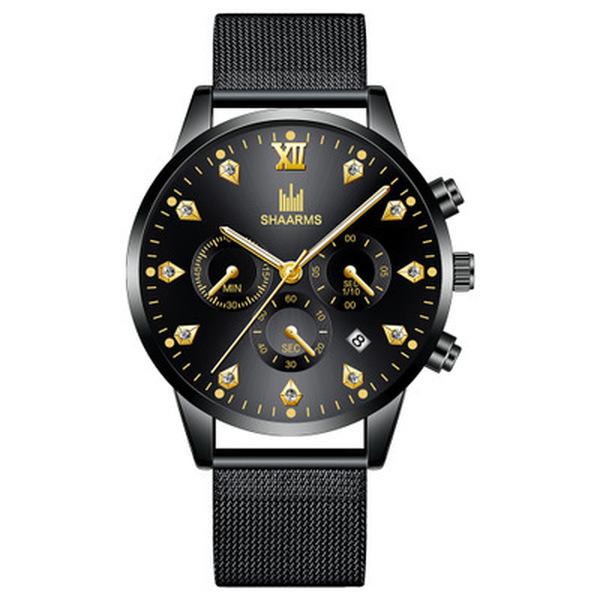 Fashion Luxury Quartz Watch Stainless Steel Mesh with Rose Gold Watch Ultra-Thin Clock for Women and Men