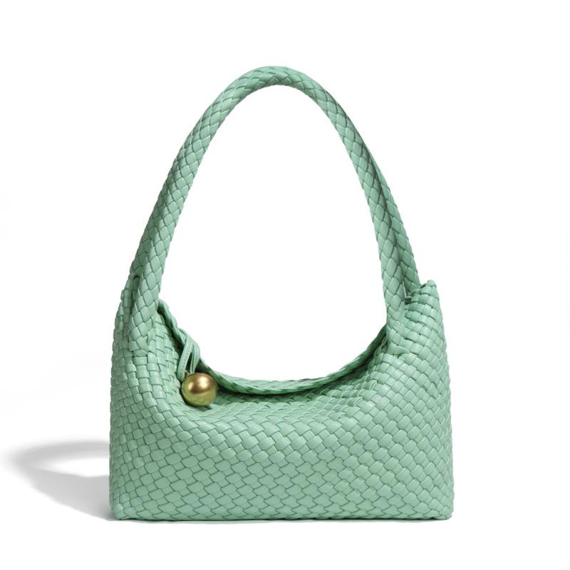 Плетеная сумка, модная женская сумка для переноски вручную, нишевый дизайн, сумка на одно плечо под мышкой, высококачественная и ретро-сумка для ланч-бокса