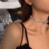 Sparkly Rhinestone Circle Choker Necklace: European & American Fashion, Elegant Clavicle Chain, Influencer Style
