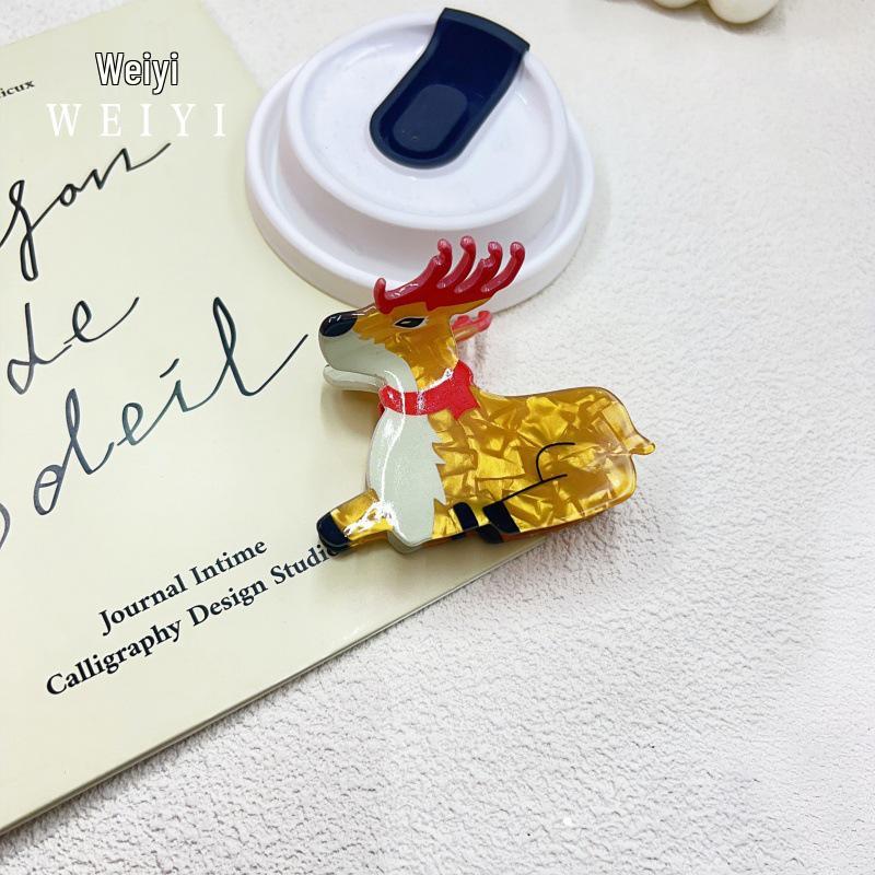 Weiyi Christmas Hair Clips: Cartoon Animal, Teddy Corgi, Shark & Ponytail Claw Clips for Women