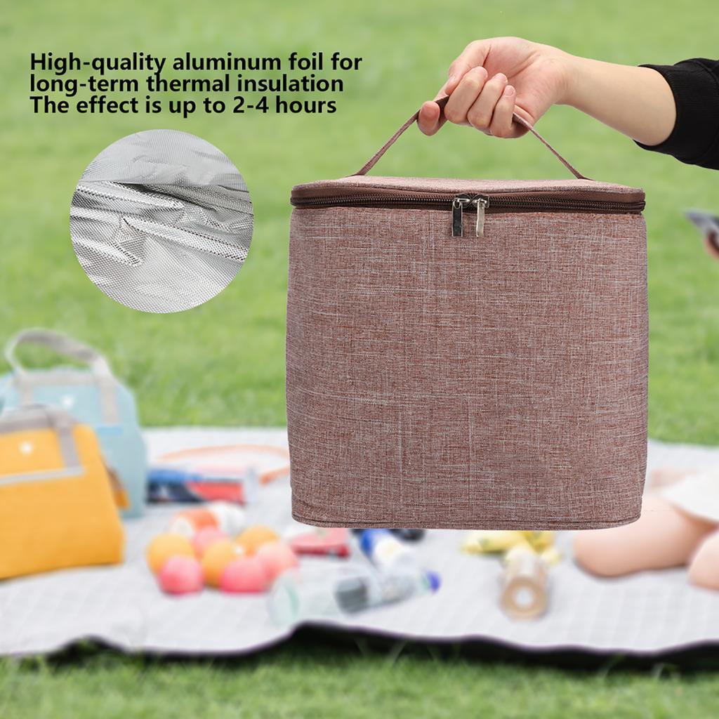 Портативная термосумка для ланча большой вместимости из ткани Оксфорд, водонепроницаемый контейнер для ланча для хранения