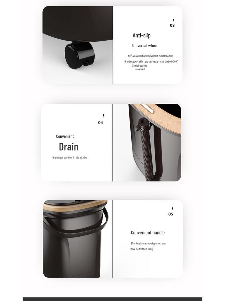 Chigo Space Gray Foot Spa Massager with Automatic Heating, Constant Temperature, Deep Basin, Calf-High Design, and Rollers.