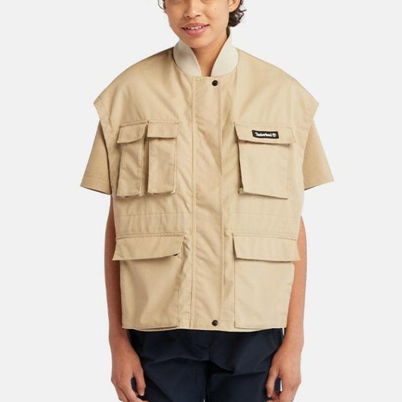 Timberland Логотип Жилет на скрытой молнии Женские жилеты Тростниково-желтый A6A89-DH4