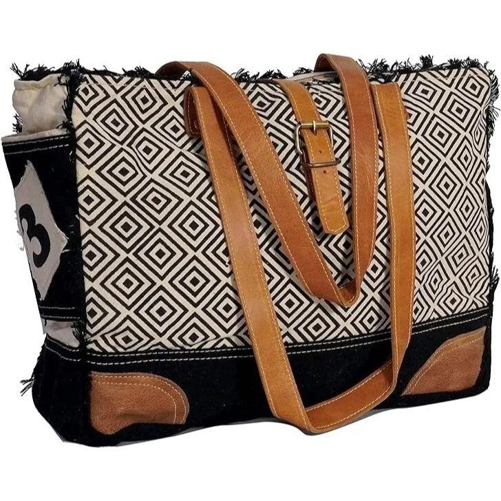 Сумка на плечо SEL de MER из переработанного холста и кожи Сумка через плечо Кожаная сумка