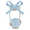 Allegra K Women's Open Toe Sandals with Ankle Tie and Back Block Heel, Sky Blue, Size 25.5cm