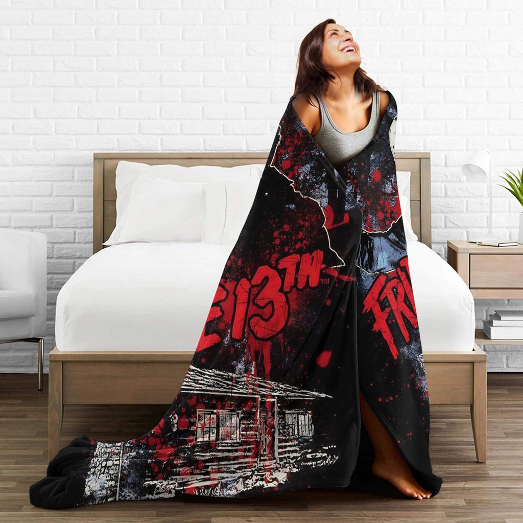 Пятница 13-е Джейсон Вурхиз Плед Пикник Фланель Постельное белье Пледы Для улицы Теплый На заказ Своими руками Качество Покрывало Подарок