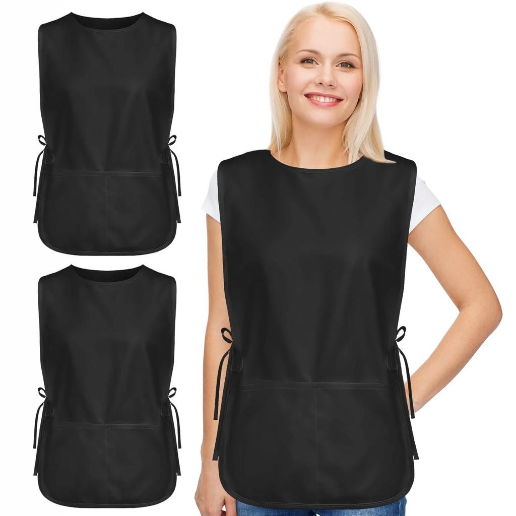 2-piece unisex cobbler apron with 3 pockets and adjustable drawstring waist, lightweight for kitchen, hair salon, or gardening