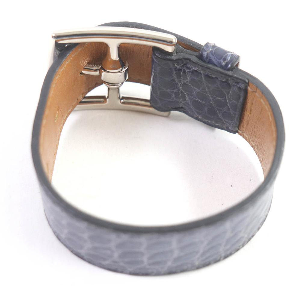 Very Good HERMES bracelet Rivière Alligator leather Blue mens Used