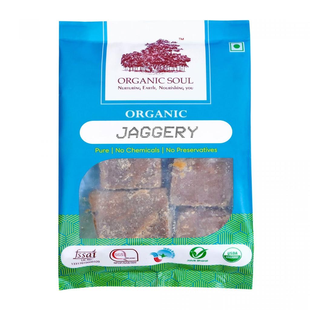 Пальмовый сахар кусковой (Джаггери) (500 г), Organic Jaggery, Organic Soul