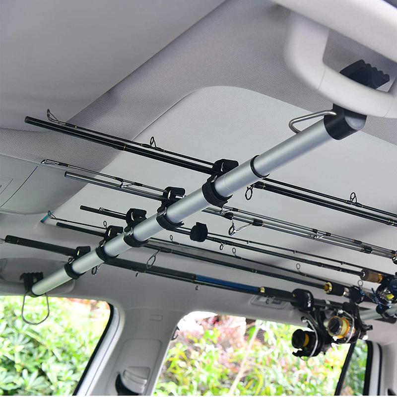 Space Saving Car Rod Holder 2/4/6Pcs Strong Nylon Velcro Fastening Belt Vehicle Rod Rack for Auto Interior Storage Organizer