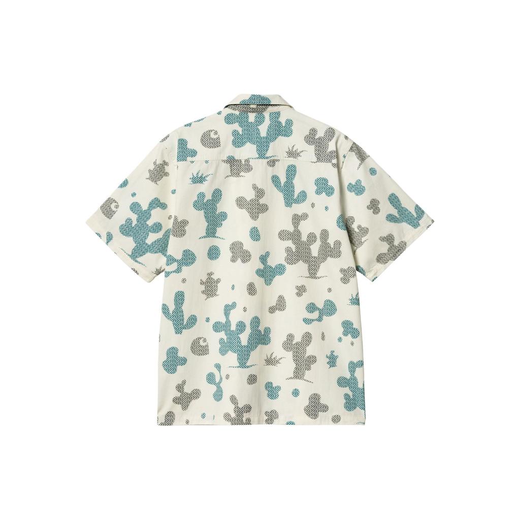 Carhartt WIP SS24 Серия окрашенных изделий Рубашка с коротким рукавом Opus Свободный крой Принт по всей поверхности Рубашка на пуговицах Мужские рубашки Восково-белый I033069-26T-XX