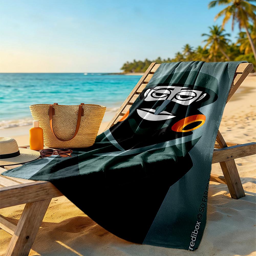 Incredibox Beach Towel Super Soft Microfiber Quickdry Fabric Comfortable Lightweight Portable for Swimming,Beach,Camping, Travel, Beach Accessories,Gy