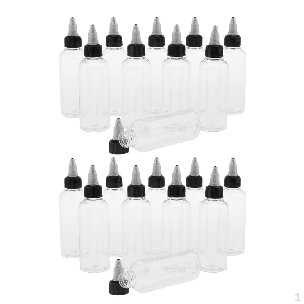 40 шт., пустая пластиковая бутылка емкостью 100 мл с закручивающейся крышкой, прозрачная, 20 шт.