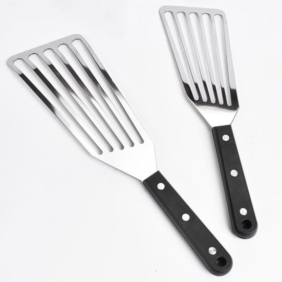 Лопатка для жарки рыбы, лопатка для блинов, кухонная лопатка из нержавеющей стали с нескользящей ручкой