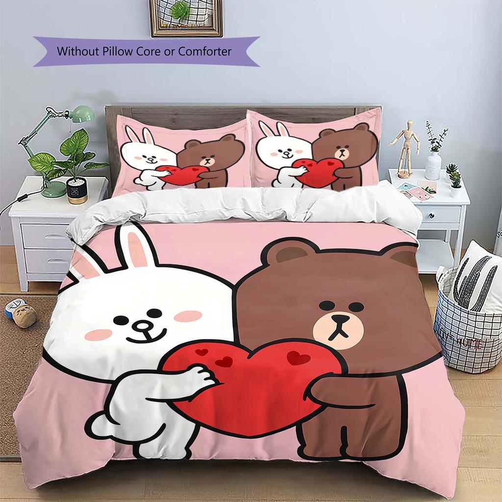 Постельное белье Brown & Cony Love Пододеяльник Наволочка Без Наполнителя, Мягкий Декор Для Спальни Дома, Идеальный Подарок Для Фанатов.chl