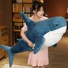 Big Size Blue Shark Stuffed Plush Doll Soft Cute Cartoon Animal Reading Pillow Cushion Toy Home Decro Children Birthday Gifts