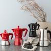 Bialetti Moca Induction Exclusive Red for 2 Cups IH Compatible Direct Fire Type Maker Espresso Maker & (Coffee Macchinetta)
