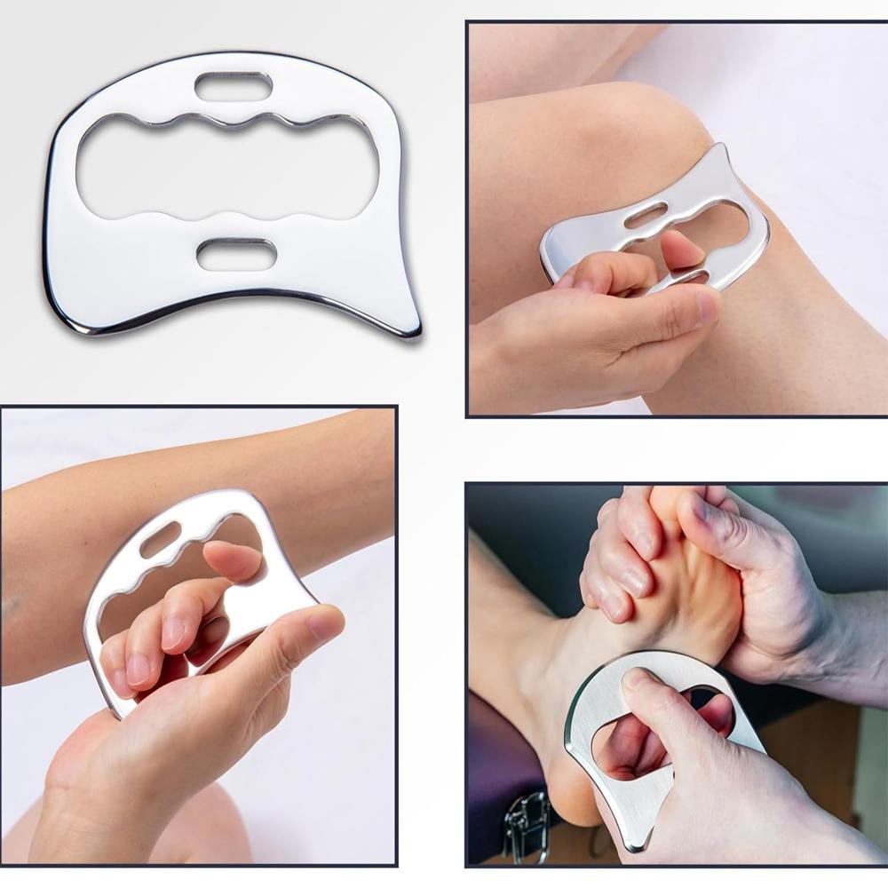 3 in 1 Stainless Steel Gua Sha Massage Tools-Scraping Massage Tools Muscle Scraper Tool for Back,Arms Derma Edge Massage Tool