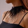 Модное короткое ожерелье в темном готическом стиле с перьями и кисточками для женщин, простое креативное ожерелье-чокер
