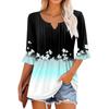 3/4 рукава топы для женщин повседневные оборки V-образный вырез футболки рабочие блузки нарядные туники топы