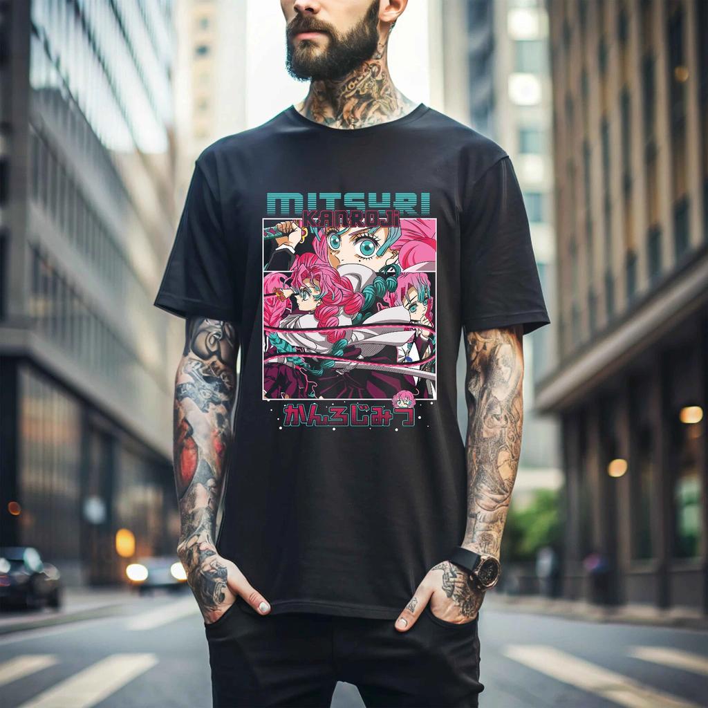 100% Cotton TOPS UNISEX TEES MENS WOMENS Mitsuri Kanroji T-shirt Kimetsu No YaibavDemon Slayer Hentai Kawaii Gift Shit319